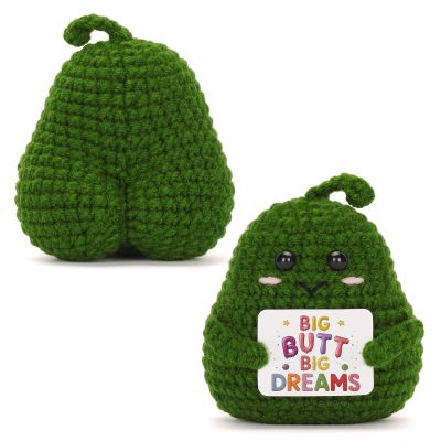 A AIFAMY Big Butt Potato Funny Crochet Potato with Positivity Affirmation Card for Hilarious Encouragement Gag Gifts (Green, 1P)