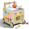 Wooden Baby Walker 3-in-1 Push Toy for Toddlers, Montessori Sensory Activity Center with Pretend Kitchen, Adjustable Speed Learning Walker, Safe Wooden Toy, Ideal Gift for Boys and Girls view 1
