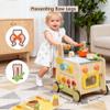 Wooden Baby Walker 3-in-1 Push Toy for Toddlers, Montessori Sensory Activity Center with Pretend Kitchen, Adjustable Speed Learning Walker, Safe Wooden Toy, Ideal Gift for Boys and Girls view 2