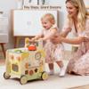 Wooden Baby Walker 3-in-1 Push Toy for Toddlers, Montessori Sensory Activity Center with Pretend Kitchen, Adjustable Speed Learning Walker, Safe Wooden Toy, Ideal Gift for Boys and Girls view 4