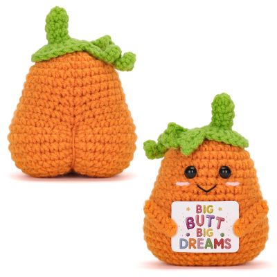 A AIFAMY Big Butt Potato Funny Crochet Potato with Positivity Affirmation Card for Hilarious Encouragement Gag Gifts (Orange, 1P)