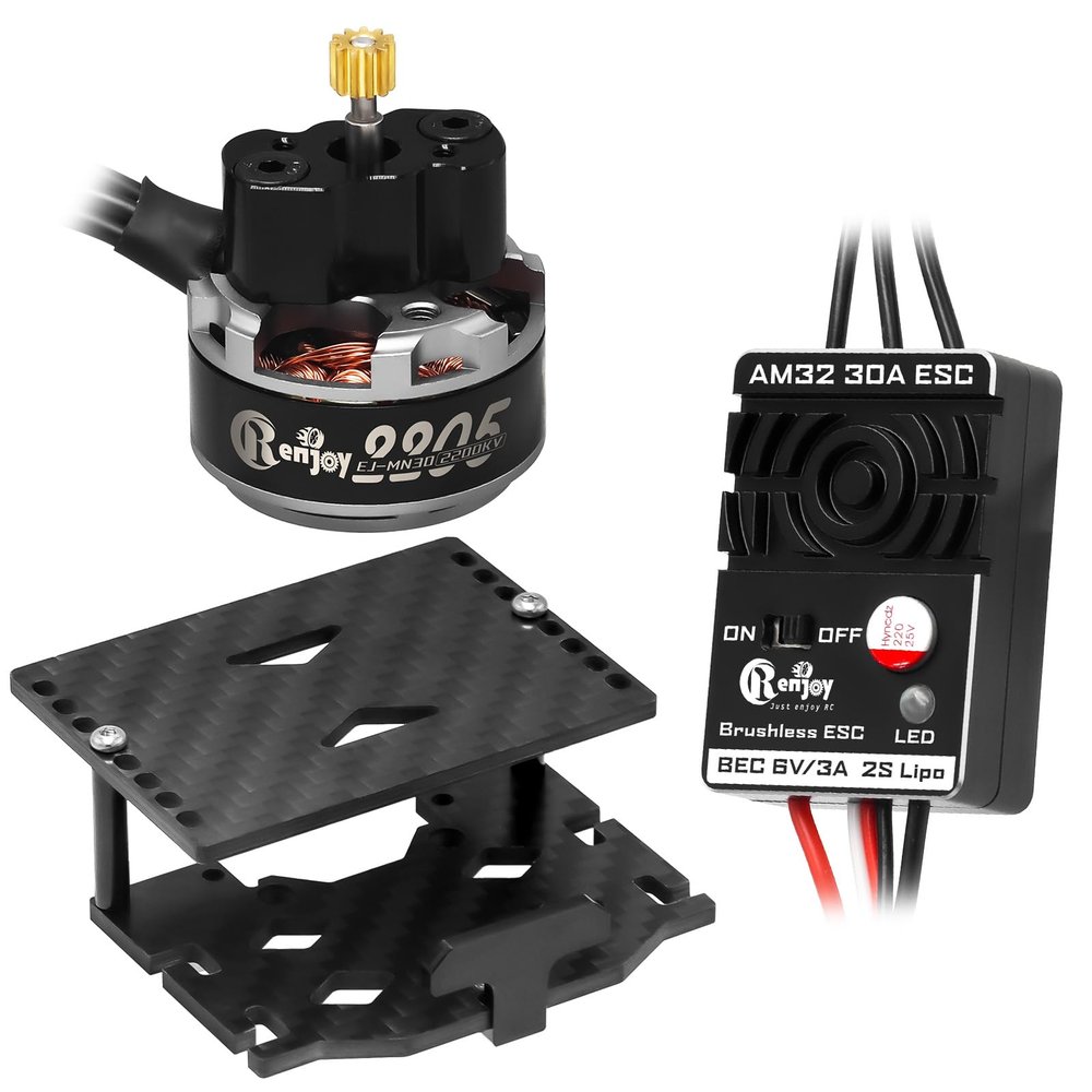 2205 2200KV Brushless Motor & 30A ESC with Tray for TRX4M 1/18 RC Crawler