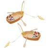 Bloepum 2 Sets Swimming Ring Miniature Boat Life Ring Oars Canoe Boat Cruise Toy Plastic Sailboat Household view 1