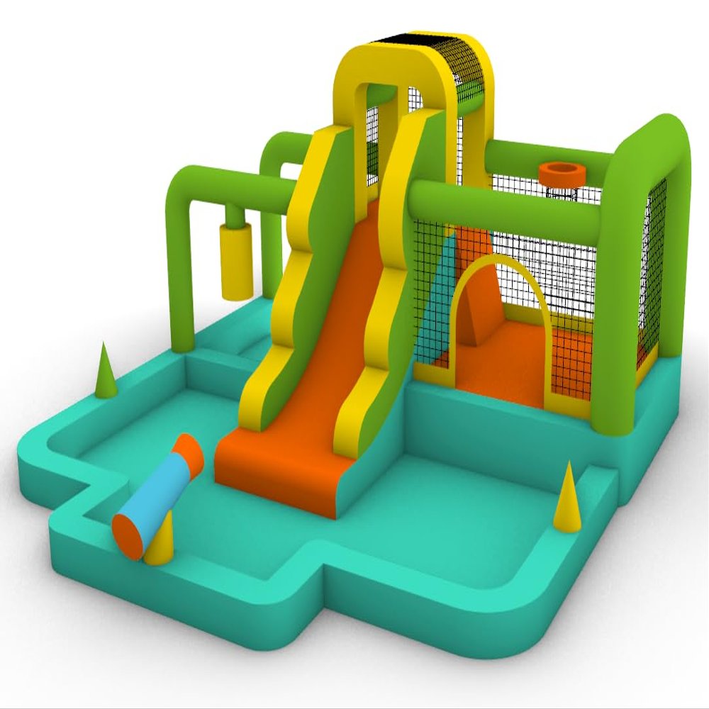 JumpYeah Inflatable Bounce House with Water Slide, Kids Backyard Jumper Toy 159 x 157 x 78 inches, Featuring a Bouncy Castle, Playhouse, Trampoline, Rock Climbing, and Comes with an Air Blower