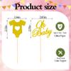 18 Pieces Gold Oh Baby Cake Decorations - Glitter Cupcake Inserts - Suitable for Baby Birthday Parties, Gender Reveals Cake Decorations view 4