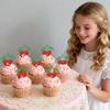12 Pcs Cherry Cupcake Toppers  Red Glitter Cherry Cupcake Picks for Fruit Theme Birthday Party Baby Shower Cupcake Decoration Supplies view 3