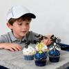 12Pcs Motorcycle Cupcake Toppers - Black Glitter Racing Trophy Cupcake Picks for Motocross Sports Theme Birthday Party Cupcake Decorations Supplies view 2