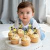 12Pcs Bee One Cupcake Toppers - Gold Glitter Honeycomb Number 1 Cupcake Picks for Bee Theme Gender Reveal Baby Shower First Birthday Party Cupcake Decoration view 3