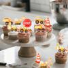 12Pcs Construction Theme Cupcake Toppers - Excavator Tractor Stop Sign Dump Truck Cupcake Decoration for Kids Birthday Party Baby Shower Cake Decor view 2