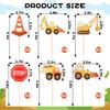 12Pcs Construction Theme Cupcake Toppers - Excavator Tractor Stop Sign Dump Truck Cupcake Decoration for Kids Birthday Party Baby Shower Cake Decor view 4