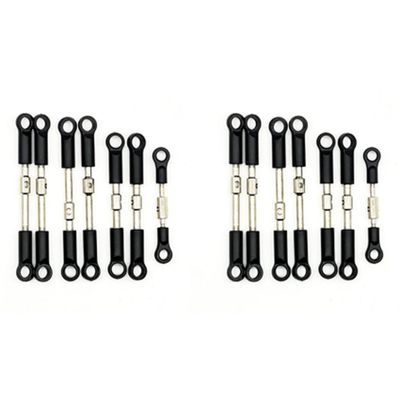 Bloepum 14Pcs Front Rear Tie Rod Linkage Servo Link Rod Set for 144001 144010 124016 124017 124019 RC Car Spare Parts