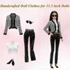 15 PCS Doll Clothes and Accessories, Girl Doll Clothes Including 6 Fashion Sets, 1 Handbag, 1 Suitcase, 1 Glasses, 6 Pairs of Shoes for 11.5 inch Dolls on Christmas view 3