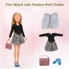 15 PCS Doll Clothes and Accessories, Girl Doll Clothes Including 6 Fashion Sets, 1 Handbag, 1 Suitcase, 1 Glasses, 6 Pairs of Shoes for 11.5 inch Dolls on Christmas view 4