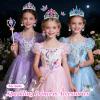 DUDUCOFU Princess Kids Jewelry for Girls Light Up Princess Crowns Wands, 40 Pcs Dress Up Accessories with Necklaces Rings Clip on Earrings for Girls Costumes Jewelry Toys Gift view 2