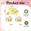 13 Pieces Butterfly Happy Birthday Cake Decorations, Pink and Gold Glitter Butterfly Cupcake Inserts, Suitable for Girls Women's Birthday Party Cake Decorations Supplies view 2