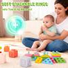 8-in-1 Montessori Baby Toys for 6-12 Months,Babies Travel Toy Set with Stacking Blocks, Pull Teether, Sensory Shape Sorter, Drawing Board & Harmonica, Infant Learning Gift for Toddler 1-3 Year Old view 3