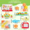 8-in-1 Montessori Baby Toys for 6-12 Months,Babies Travel Toy Set with Stacking Blocks, Pull Teether, Sensory Shape Sorter, Drawing Board & Harmonica, Infant Learning Gift for Toddler 1-3 Year Old view 4