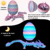 3D Printed Dragon Eggs with Dragon Inside, Large Articulated Dragons Toys with Eyes, Easter Basket Essentials Stuffers Surprise Eggs Home Decor Executive Desk Toy (Glow in Dark Rainbow-2) view 3