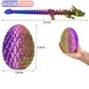 3D Printed Dragon Eggs with Dragon Inside, Large Articulated Dragons Toys with Eyes, Easter Basket Essentials Stuffers Surprise Eggs Home Decor Executive Desk Toy (Purple+Golden+Bule) view 2