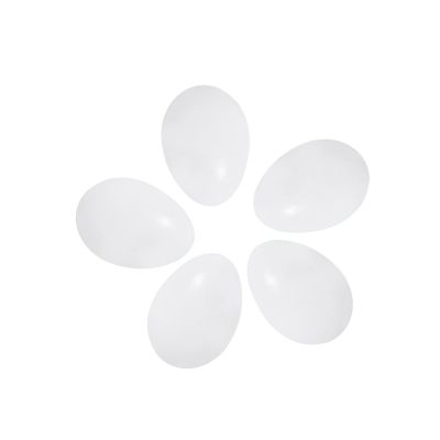 5 Pcs Fashion White Easter Eggs, Wooden Eggs for Painting Children Play Kitchen Game Dyeable Nesting Egg Home Decor