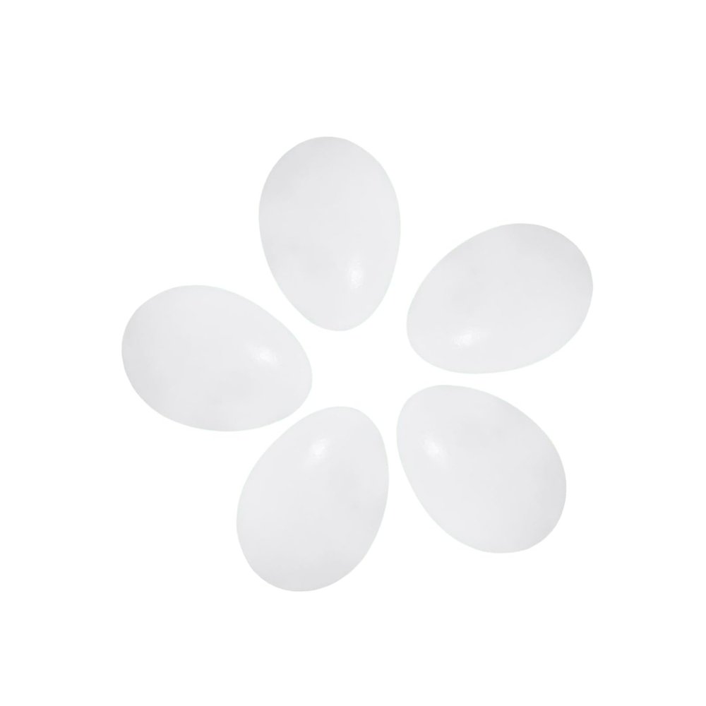 5 Pcs Fashion White Easter Eggs, Wooden Eggs for Painting Children Play Kitchen Game Dyeable Nesting Egg Home Decor