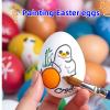 5 Pcs Fashion White Easter Eggs, Wooden Eggs for Painting Children Play Kitchen Game Dyeable Nesting Egg Home Decor view 4