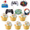 12Pcs Video Game Cupcake Toppers - Game Controllers Cupcake Decoration GamePad Cupcake Pick for Gaming Theme Party Birthday Party Cake Decor Supplies view 1