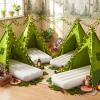 Chunm 4 Sets Camp Teepee Tent Set Camping Party Tents Decorations Vbs Sunday School Backdrop Photography with Mattress Lights and Fake Vines for Camping Sleepovers Slumber Birthday Party Supplies view 2