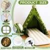 Chunm 4 Sets Camp Teepee Tent Set Camping Party Tents Decorations Vbs Sunday School Backdrop Photography with Mattress Lights and Fake Vines for Camping Sleepovers Slumber Birthday Party Supplies view 4