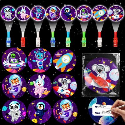 24Pack Valentines Day Gifts for Kids Classroom, LED Finger Lights with Valentine Day Cards for Kids and Packing Bags, Light-Up Toys for School Classroom Exchanges & Valentines Day Party Favors