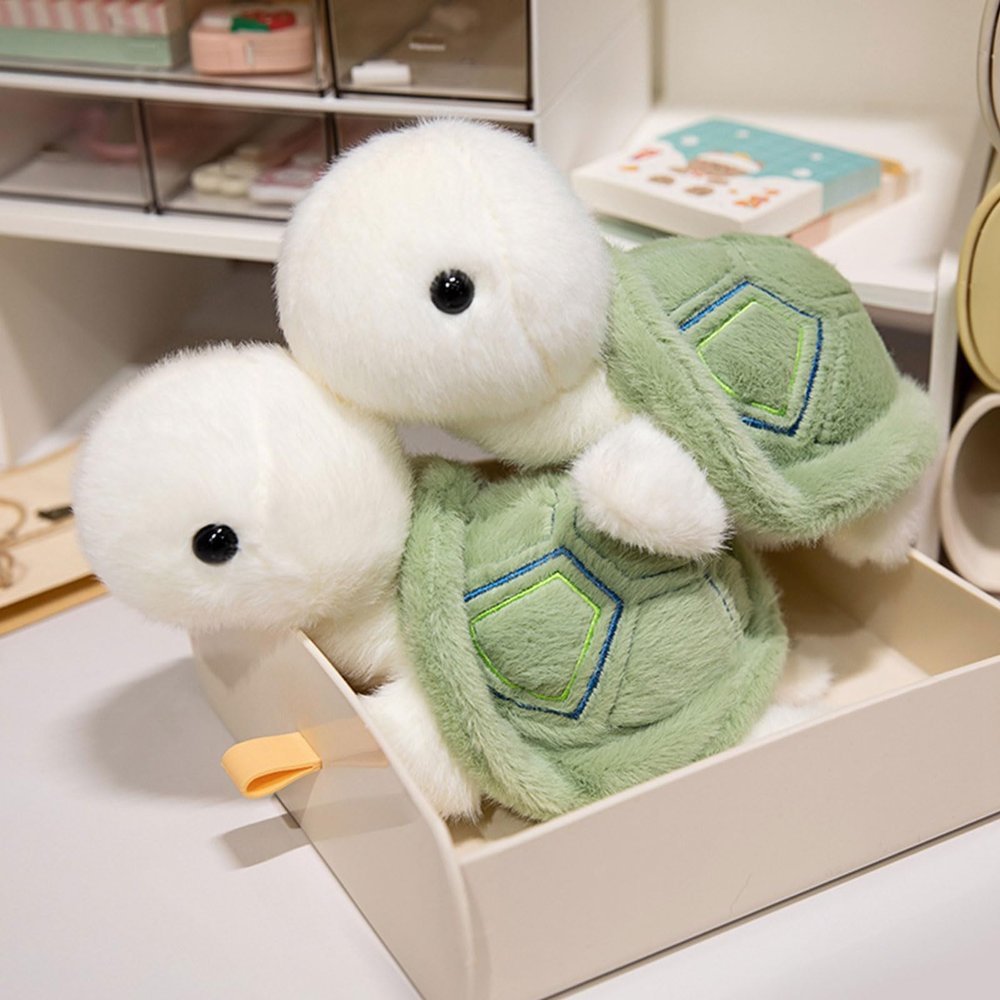 2 Pcs Turtle Stuffed Animals, 9.45 Inch Soft Sea Turtle Plush Toy for Kids & Adults, Cute Cartoon Plushie Doll for Birthday Christmas Valentine's Day Gift, Home Decor (Green 1)