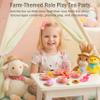 Lajeje Pink Barn Tea Party Set for Little Girls, 47PCS Farm Animal Pretend Play Tea Time Kit, Tea Sets for Toddlers 3-5 with Teapot & Story Cards, Carry Case Girls Birthday Gift, Easter Basket Stuffer view 2