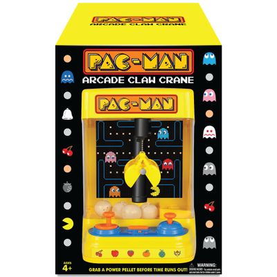 Pac-Man: Arcade Claw Crane - Core Series, Lights-Sounds Tabletop Game, Dual Joystick, Fill Pellets with Prizes, Licensed Collectible Toy, Adult-Kid 4+