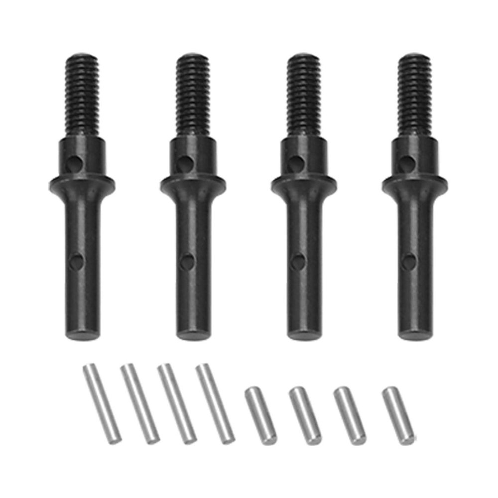 4Pcs Steel Front Rear Portal Stub Axle Drive Shaft, Upgrade Accessories for FMS FCX24 124/ RC Car, Strength Steel Axle with Pins, Powertrain for and Stable Driving Performance