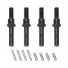 4Pcs Steel Front Rear Portal Stub Axle Drive Shaft, Upgrade Accessories for FMS FCX24 124/ RC Car, Strength Steel Axle with Pins, Powertrain for and Stable Driving Performance view 1