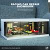 Luay Wuliza 1:64 Scale Die-Cast Car Display Stand. Suitable for Hot Wheels, Matchbox, and Similar die-cast car Models. Setting and Lighting: Parking Lot (Racing Pit Stop Exhibition Hall) view 2