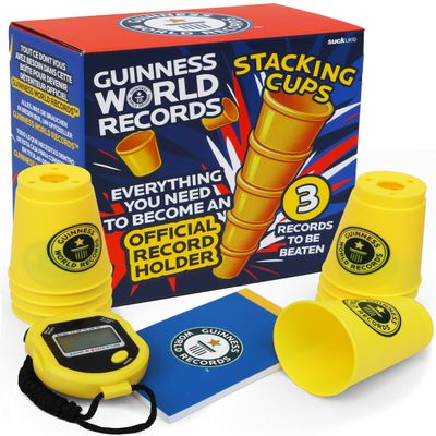 Guinness World Records 2026 Stacking Cups Kit - Record Breaker - Stacking Cups For Kids & Adult - World Record Holder - Guinness Book Records - Speed Cup - Achievement Game - Stocking Fillers For Kids