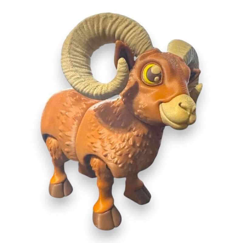 Articulated Sheep, Big Horn | Home Dcor and Office Desk Toys | Autism, ADHD, Sensory | 3D Printed Gift