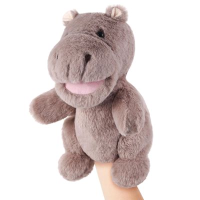 Animal Hand Puppets 11 Inch Safari Jungle Zoo Woodland Puppet Rainforest Grassland Animals Role-Playfor Kids Storytelling Imaginative Pretend Play Teaching Preschool Learning Educational(Hippo)