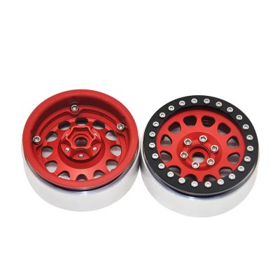 RC Car Tyres Wheels For Axial For SCX10 90026 90046 For Wraith RR10 90048 D90 For TRX4 For TRX6 1/10 25mm Metal 2.2" Beadlock Wheel Rims RC Crawler Car Parts(2pcs)