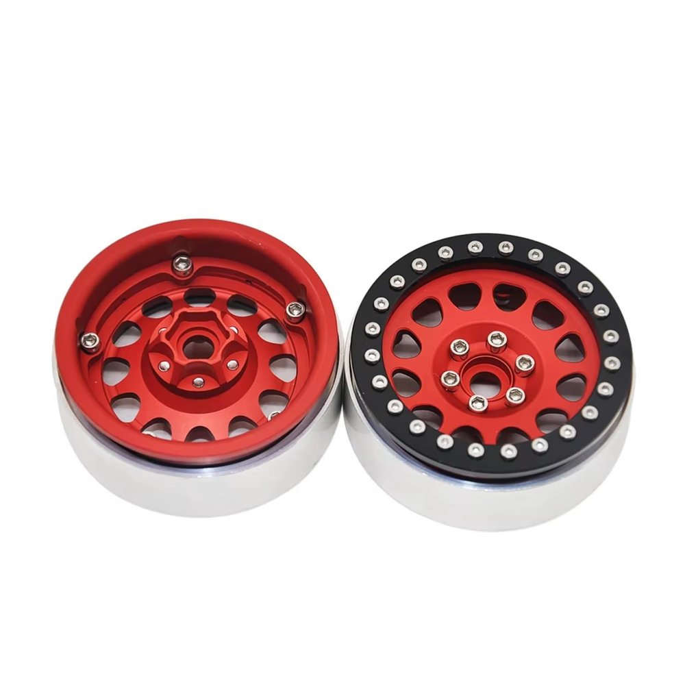 RC Car Tyres Wheels For Axial For SCX10 90026 90046 For Wraith RR10 90048 D90 For TRX4 For TRX6 1/10 25mm Metal 2.2" Beadlock Wheel Rims RC Crawler Car Parts(2pcs)