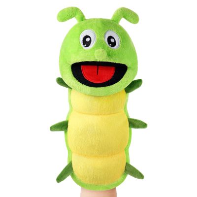 Animal Hand Puppets 11 Inch Insect Plush Ladybug Ant Dragonfly Caterpillar Puppet Toys Role-Play Puppets for Kids Storytelling Imaginative Pretend Play Teaching Preschool(Caterpillar)