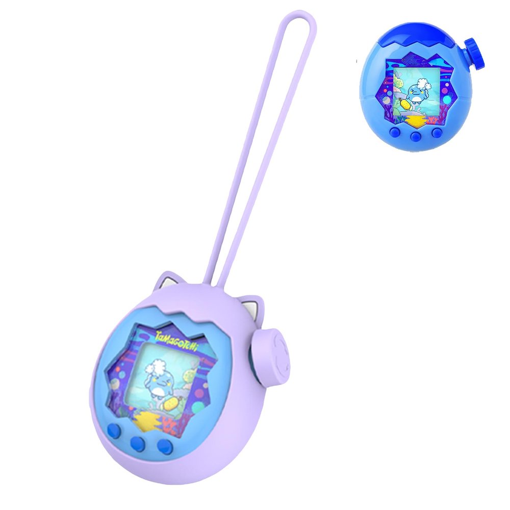 for Tamagotchi Paradise Silicone CaseSoft Protective Cover with Lanyard,Shockproof Dustproof Shell for Tamagotchi Electronic Pet Toy[Purple]