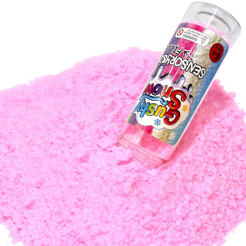 GushySnowLatex Pink Fake Snow Sand Sensory bin Filler Alternative to Sand Toys & Slime Suitable for Girls Play Sand Toy Princess Unicorn ice Cream Valentine's Day Sensory bin Filler
