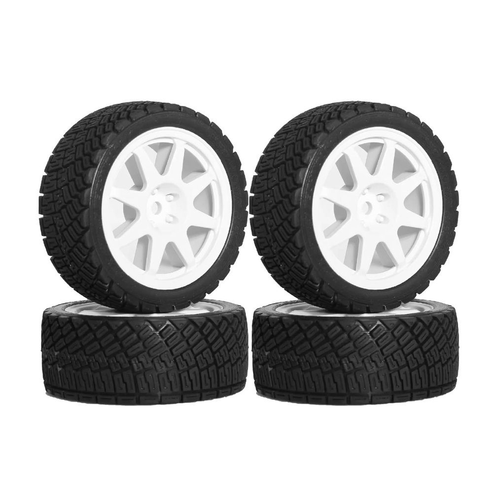 RC Car Tyres Wheels For Tamiya For TT01 For TT02 XV01 XV02 TA06 PTG-2 For HPI For HSP For Kyosho 4pcs 68mm 1/10 Tyre Wheel RC Tires On Road Touring Drift Car