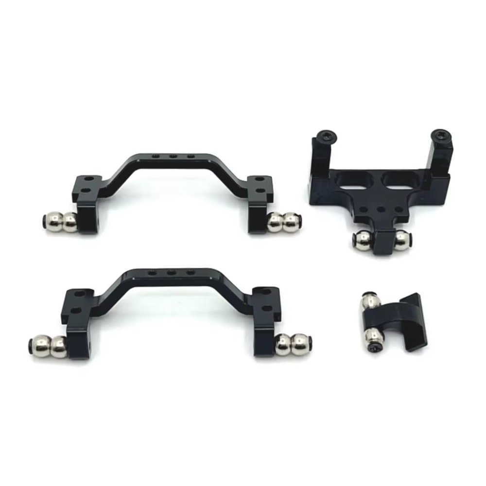 Rc Car Parts For WPL C64-1 1/16 Metal Link Rod Mount Pull Rod Bracket Servo Mount Base RC Car Upgrade Repairs Replacements Accessories(Black)