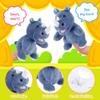 Animal Hand Puppets 11 Inch Safari Jungle Zoo Woodland Puppet Rainforest Grassland Animals Role-Playfor Kids Storytelling Imaginative Pretend Play Teaching Preschool Learning Educational(Rhino) view 3