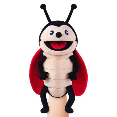 Animal Hand Puppets 11 Inch Insect Plush Ladybug Ant Dragonfly Caterpillar Puppet Toys Role-Play Puppets for Kids Storytelling Imaginative Pretend Play Teaching Preschool(Ladybug)