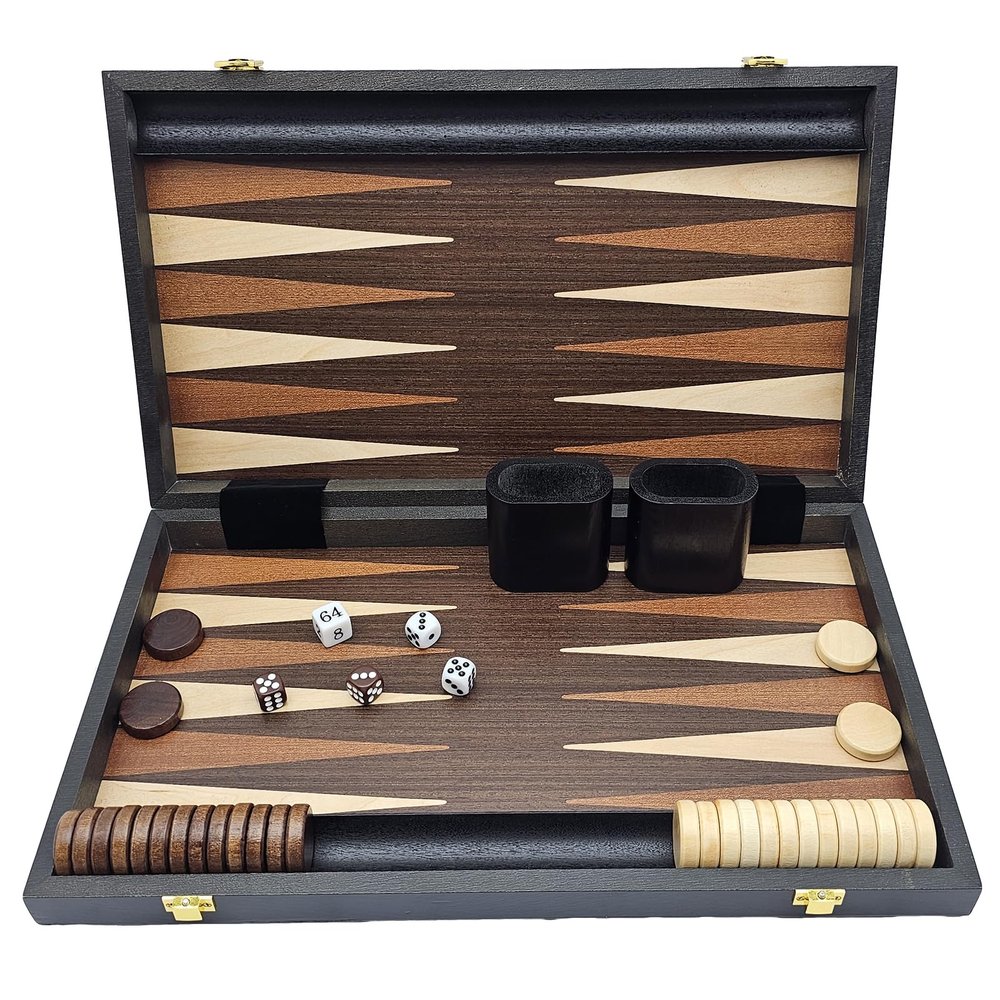 15 inch Backgammon Sets with Folding BoardLarge Backgammon Set Portable Travel GamesClassic Board GamePerfect Adult and Kids Board Games for Gifts