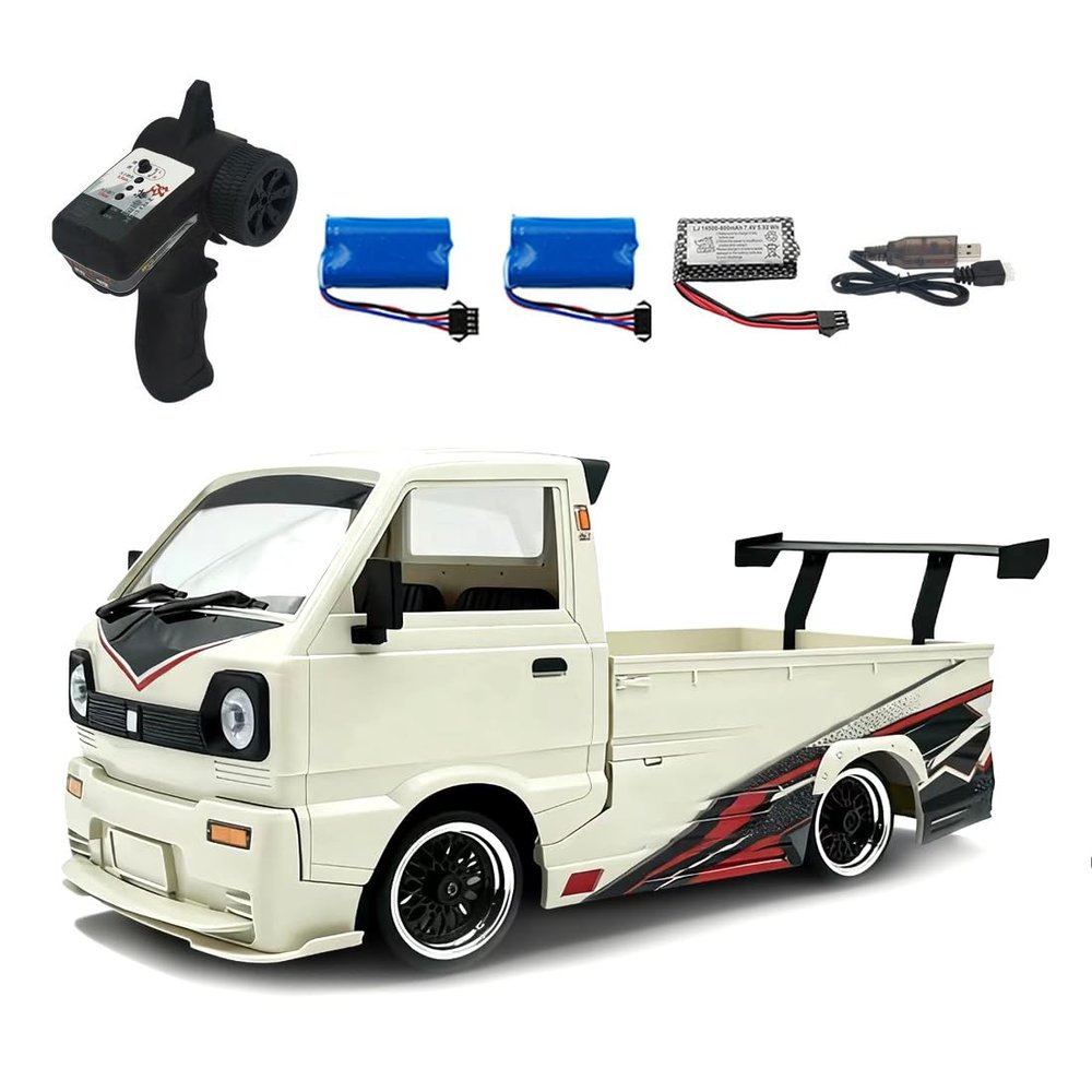 Domiuie 25KM/H 1:10 Scale RC Truck with Body Kit, 2.4G Remote Control Vehicle with DIY Decals, RC Enthusiasts for Adult